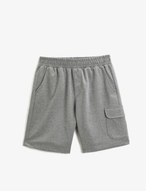 Koton Oversized Cargo Shorts Elastic Waist, Pocket Detailed.