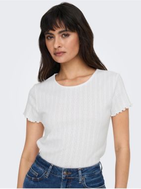 White women's ribbed T-shirt ONLY Carlotta - Women