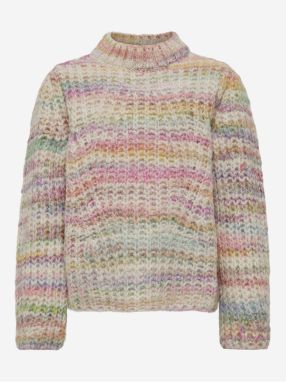 Pink-beige girly patterned sweater ONLY Carma - Girls