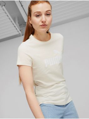 Cream Women's T-Shirt Puma ESS - Women