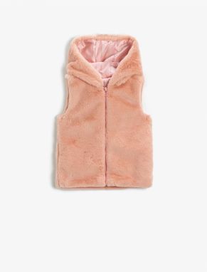 Koton Basic Plush Vest Hooded