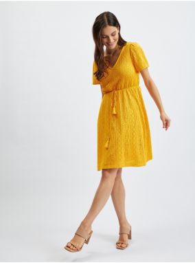 Orsay Yellow Women Patterned Dress - Women