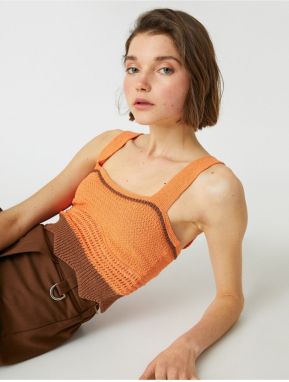 Koton Crop Knit Undershirt U Neck