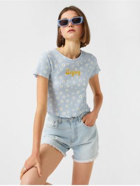 Koton Short Sleeve Floral Printed T-Shirt