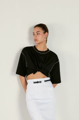 VATKALI Studded Crop T-shirt