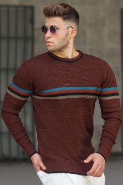 Madmext Tile Striped Detail Men's Sweater 5160