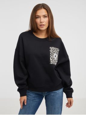 Black women's oversize sweatshirt Converse Leopard Crew - Women