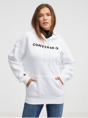 White Women's Converse Embroidered Wordmark Hoodie - Women