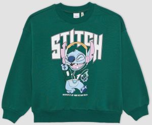 DEFACTO Oversize Fit Lilo & Stitch Licensed Crew Neck Sweatshirt