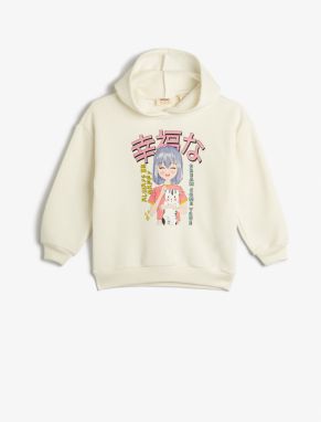 Koton Anime Printed Hoodie & Sweatshirt Long Sleeved Shark