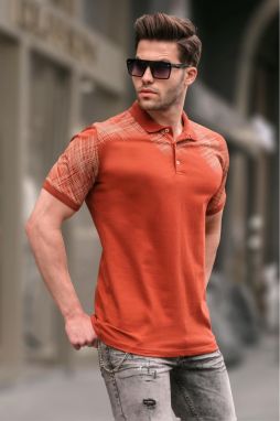 Madmext Tile Patterned Polo Neck Men's T-Shirt 6082