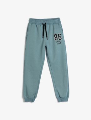 Koton College Jogger Sweatpants with Drawstring Waist Tie Pocket