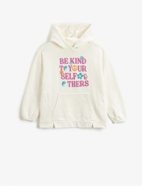 Koton Oversized Hoodie Sweatshirt Printed Long Sleeve