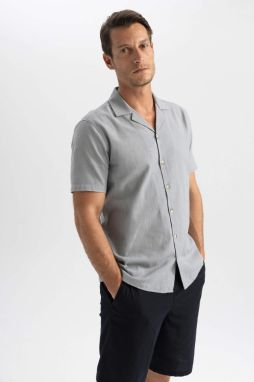 DEFACTO Modern Fit Apache Neck Short Sleeve Shirt