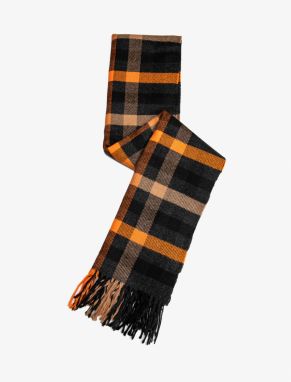 Koton Basic Plaid Scarf Long Thin Tassel Detailed