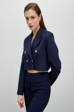 Koton Buttoned Crop Blazer Jacket Double Breasted