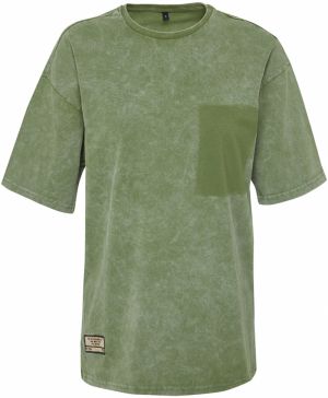 Trendyol Khaki Antique/Faded Effect Oversize/Wide Cut Cotton Knitted T-Shirt