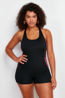 Trendyol Curve Black Deep V Lifting Effect Swimsuit