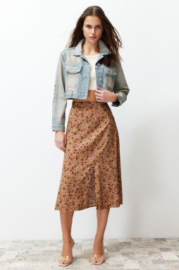 Trendyol Blue Faded Effect Vintage Oversize Crop Denim Jacket