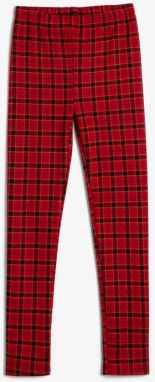 Koton Girls Pink Plaid Leggings