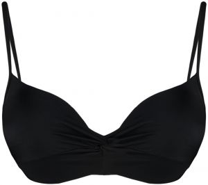Trendyol Black Balconette Gathered Regular Bikini Top