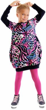 mshb&g Leopard Patterned Pink Navy Blue Girl's Dress