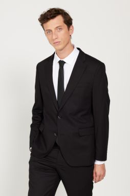 ALTINYILDIZ CLASSICS Men's Black Regular Fit Relaxed Cut Mono Collar Suit