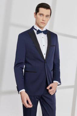 ALTINYILDIZ CLASSICS Men's Navy Blue Slim Fit Slim Fit Swallow Collar Tuxedo Suit