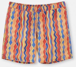 Dagi Blue-yellow Patterned Mid Sea Shorts