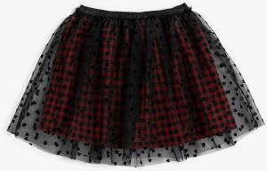 Koton Girl's Red Plaid Skirt