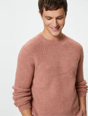 Koton Knitwear Sweater Crew Neck Soft Textured Slim Fit Long Sleeve