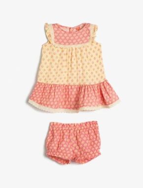 Koton Baby Girl Clothing Dress 3SMG80129AW Pink Patterned Pink Patterned