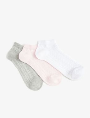 Koton 3-Piece Socks Set Basic Textured Multi Color Cotton