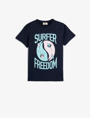 Koton T-Shirt Short Sleeve Surf Printed Cotton