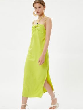 Koton Şahika Ercümen X Cotton - Linen Blend Long Dress