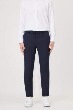 ALTINYILDIZ CLASSICS Men's Navy Blue Slim Fit Slim Fit Flexible Classic Trousers.