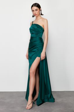 Trendyol Emerald Green Woven Long Evening Dress