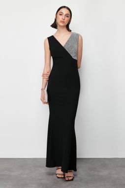 Trendyol Black Long Stylish Evening Dress