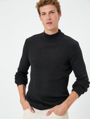 Koton Basic Sweater Knitwear Half Turtleneck Textured Long Sleeve