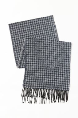 ALTINYILDIZ CLASSICS Men's Grey-Navy Blue Patterned Scarf