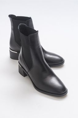 LuviShoes Butter Black Skin Genuine Leather Women's Boots