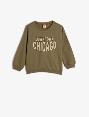 Koton Sweatshirt Long Sleeve Crew Neck City Print Detailed Raised