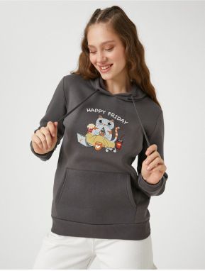 Koton Rick And Morty Printed Sweatshirt Hooded