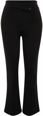 Trendyol Curve Black Asymmetric Waist Detailed Knitted Trousers