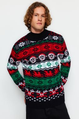 Trendyol Multi Color Regular Fit Crew Neck Christmas Knitwear Sweater