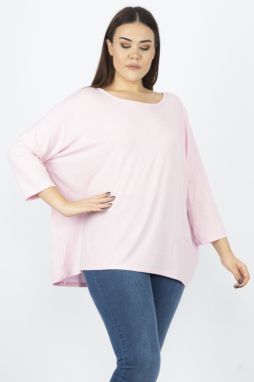 Şans Women's Plus Size Pink Bat Sleeve Tunic