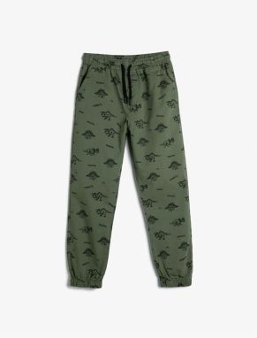 Koton Dinosaur Sweatpants Tie Waist Raised Cotton