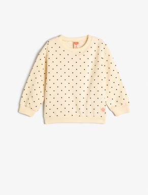 Koton Polka Dot Sweatshirt Long Sleeve Crew Neck Cotton