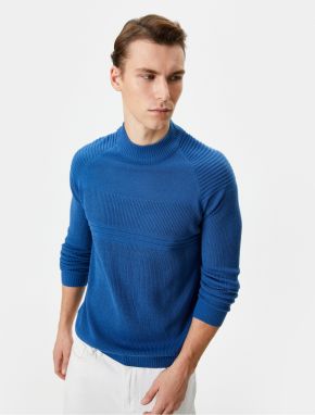 Koton Knitwear Sweater Slim Fit Textured Crew Neck Long Sleeve