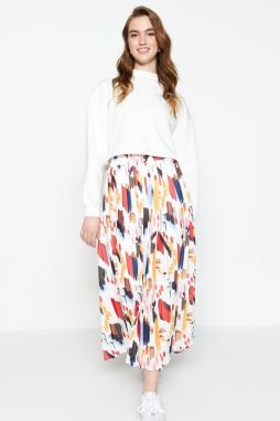 Trendyol Multi-colored Wide Pleated Skirt With An Elastic Waist.